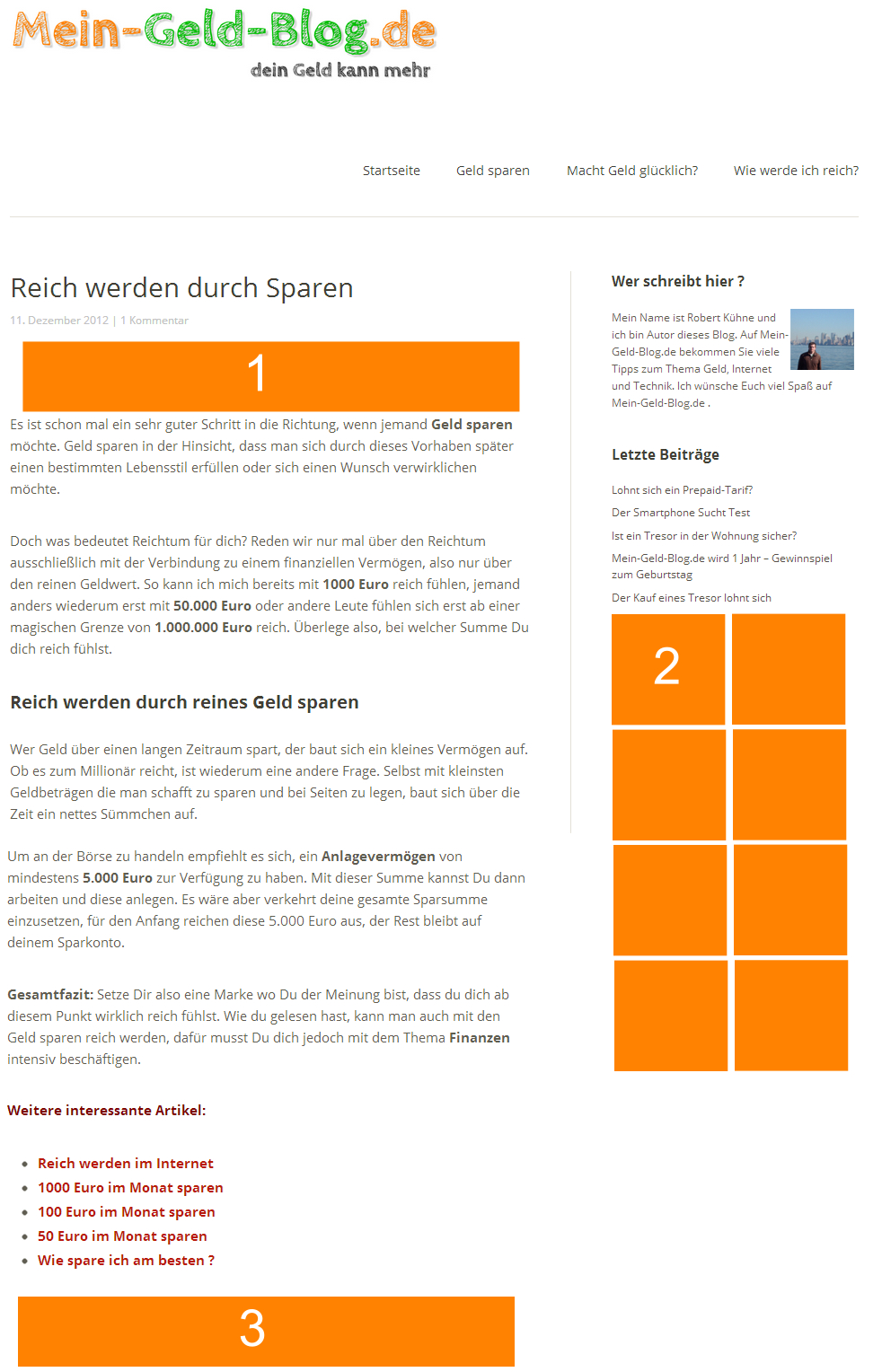 Werbeflächen im Blog