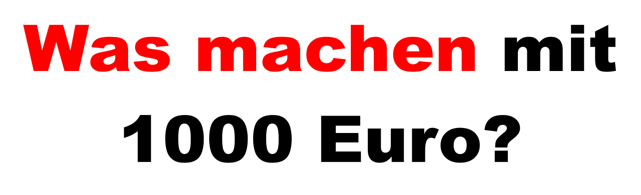 Was machen mit 1000 Euro